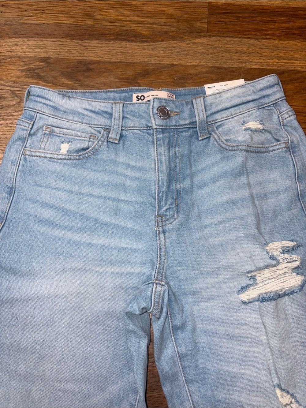SO distressed high rise straight jeans - Picture 2 of 9